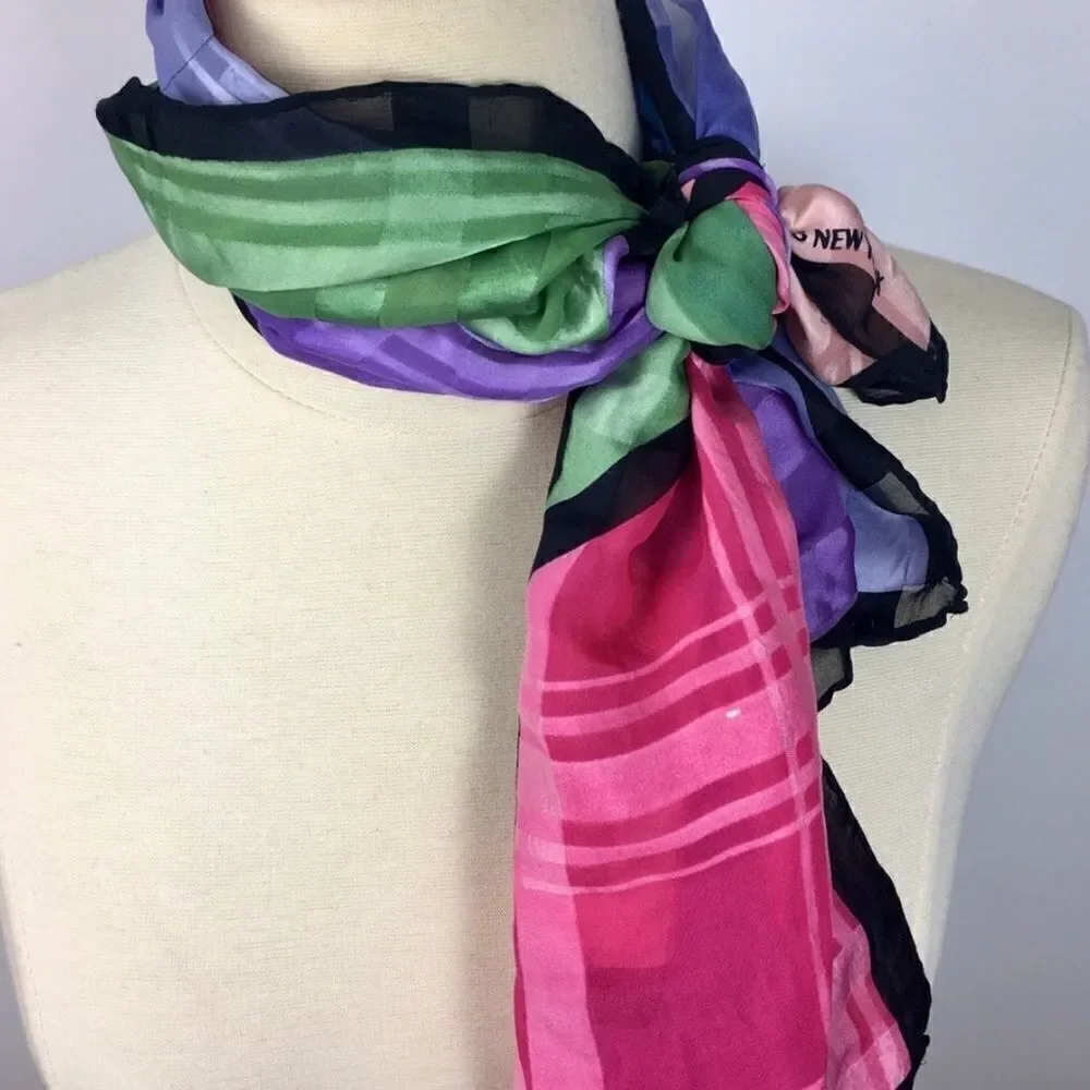 Playful Vintage 80’s Rainbow Neck / Hair / Bag Scarf